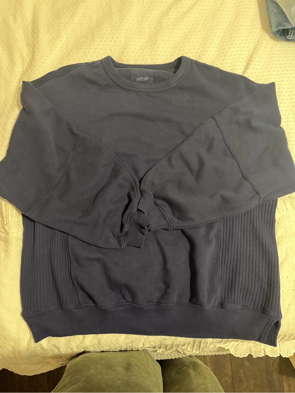 Aerie Très Chic Sweatshirt | Navy Blue - Picture 2 of 2